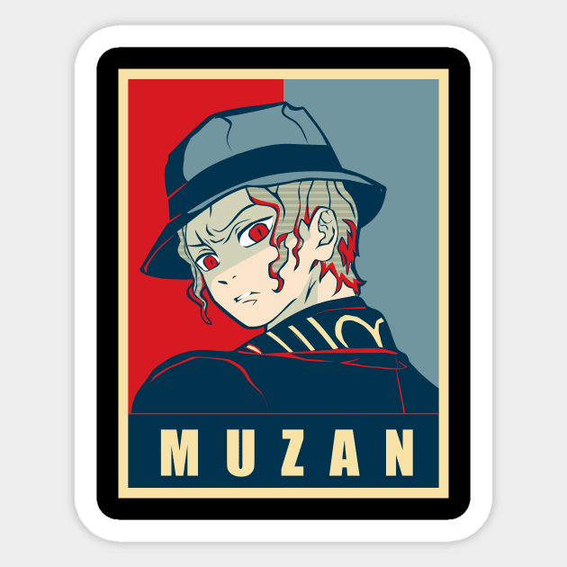 Kimetsu no Yaiba - Kibutsuji Muzan Anime Gift V.3 Sticker by Dokey4Artist